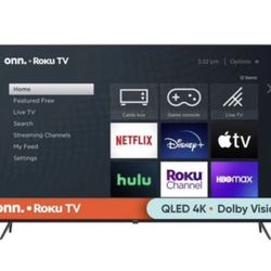 onn. 75 QLED 4K UHD (2160p) Roku Smart TV with Dolby Atmos, Dolby Vision, Local Dimming, 120hz Effec