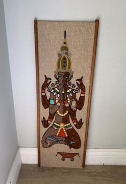RARE beaded Buddha wall art Hindu antique