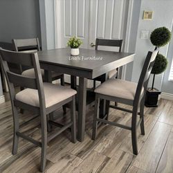 Beautiful Gray Counter Height Kitchen Table 