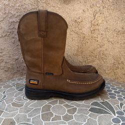 WORK BOOTS ARIAT SOFT TOE WATERPROOF SIZE 9 MENS 
