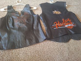 Harley Davidson lace up shirt and vest