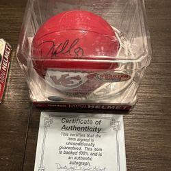 Dante Hall Signed Mini Helmet. Kansas City Chiefs. 