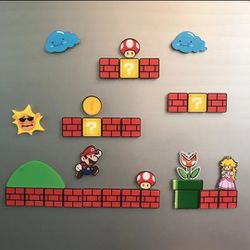 Super Mario Bros 30pc Lot Sticker Magnet Note Posted 2D