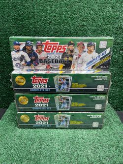 Topps 2021 Complete Set Factory Sealed MLB Green Box lot of 4 .