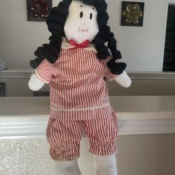 Vintage 1940’s Hand-Made Little LuLu Plush Doll 18” Antique