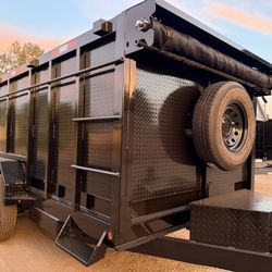 New 8x4x14 Scissor Lift Heavy Duty Hydraul Lift Dump Trailer With All Accessories ❗️TOP OF THE LINE❗️