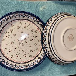 2 Polish Shallow Porcelain Dishes