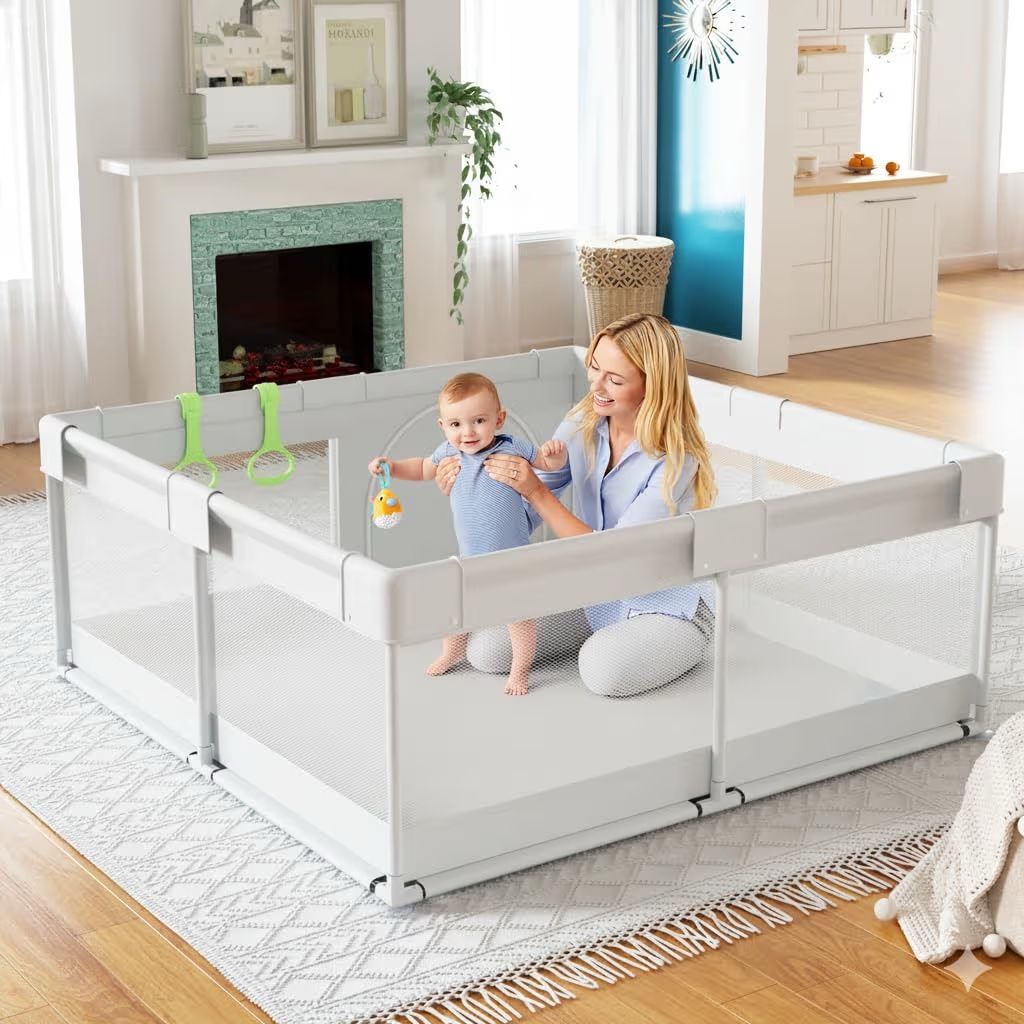 Baby Playpen, 47x47in with mat