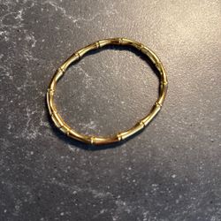 Waterproof 14kt Gold Plated Bamboo Stainless Steel Bracelet Tarnish Resistant 
