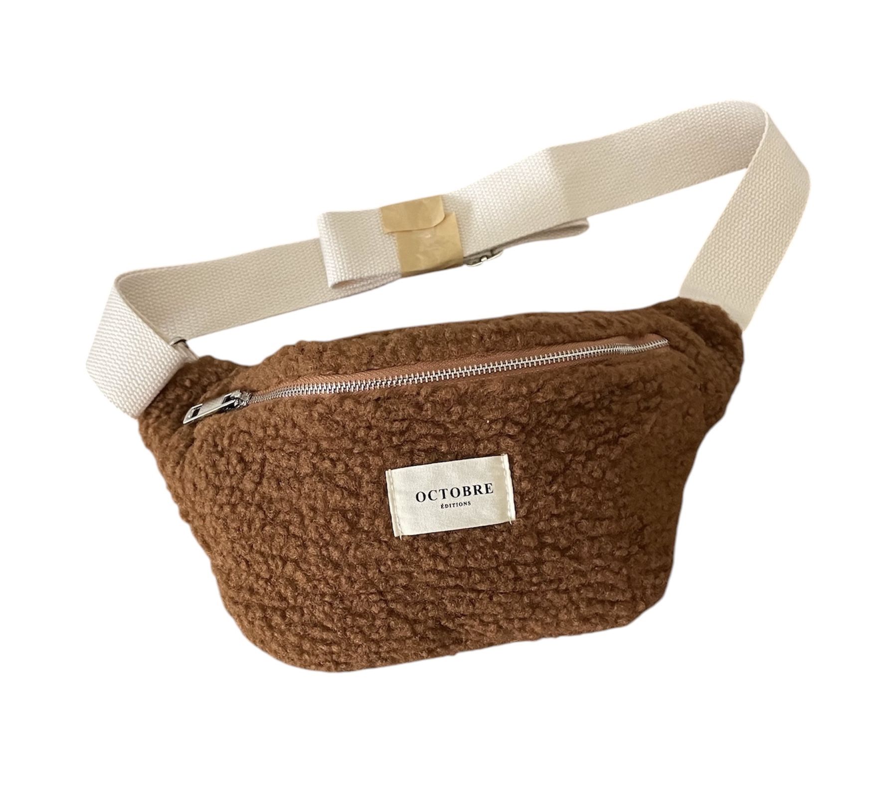 New Sézane Octobre Éditions Brown Teddy Bear Crossbody Belt Bag