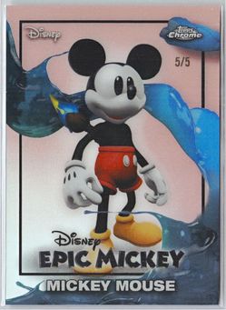 MICKEY MOUSE 2026 Topps Disney Neon EPIC MICKEY RED REFRACTOR 5/5 #EM-20