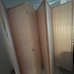 Room divider folding privacy screen