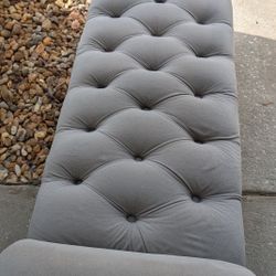Armrest Button Tufted Ottoman Bench