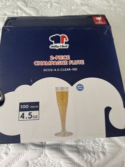 100 Not Used Plastic Champagne Cups