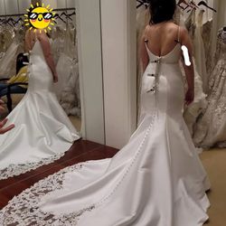 Mikado Ivory Wedding Dress Size 14