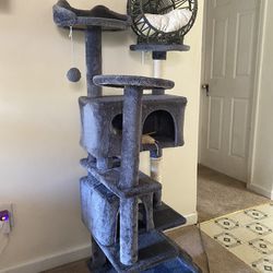 Barely Used Cat House And Bed