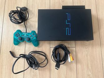 Sony PlayStation 2 PS2 Console System w/ Green Dual Shock Controller