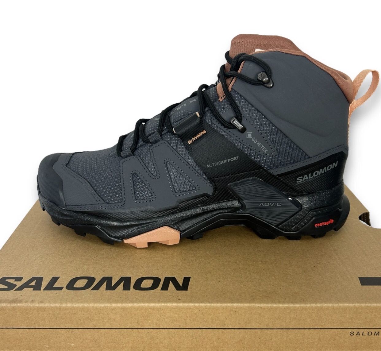 NEW Salomon X Ultra 4 Mid GTX Gore Tex WP Womens Hiking Boots Grey