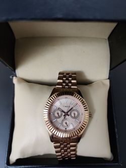 Timex Rose Gold Tone Multifunction Watch