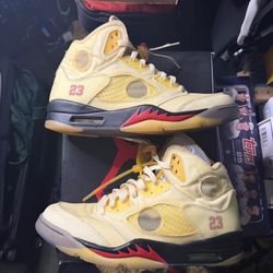 Off White X Air Jordan 5 SP "sail"