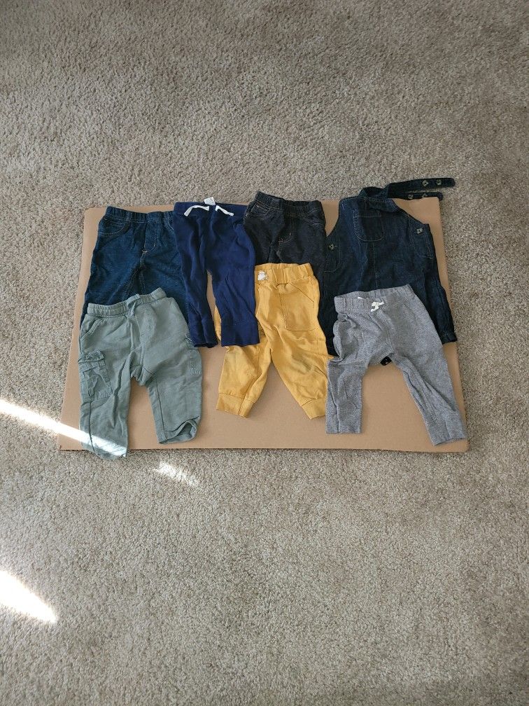 Seven Pairs of Size 12 Months Pants