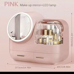 1pc Makeup Organizer With Mirror, Cosmetic Display Cases With Brush And Lipstick Organizer For Bathroom Countertop, Desk, Dresser, Bathroom Acce