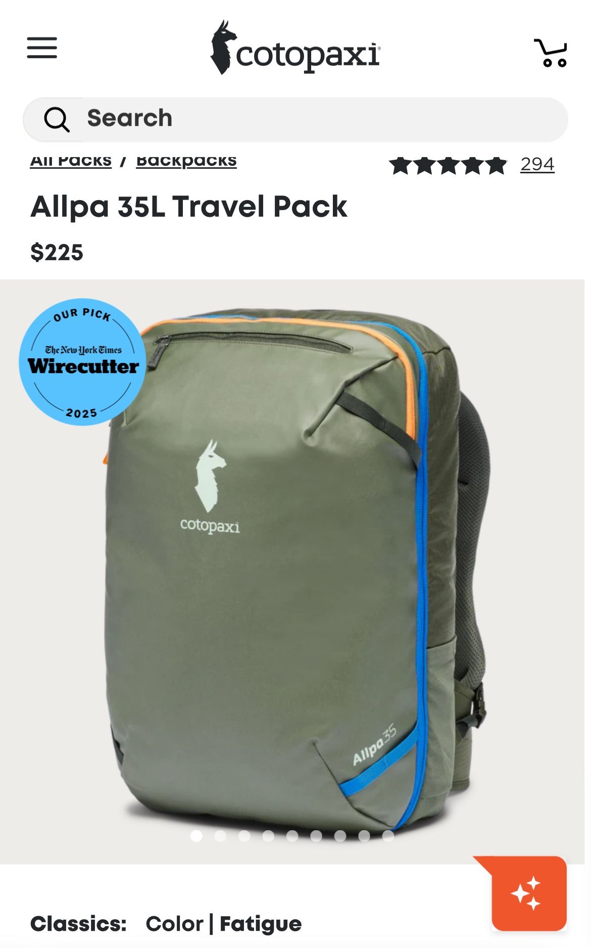 Cotopaxi Allpa35 Original Backpack - Never Used