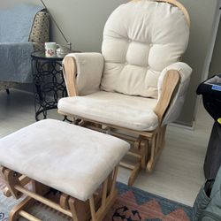 Beige Glider & Ottoman