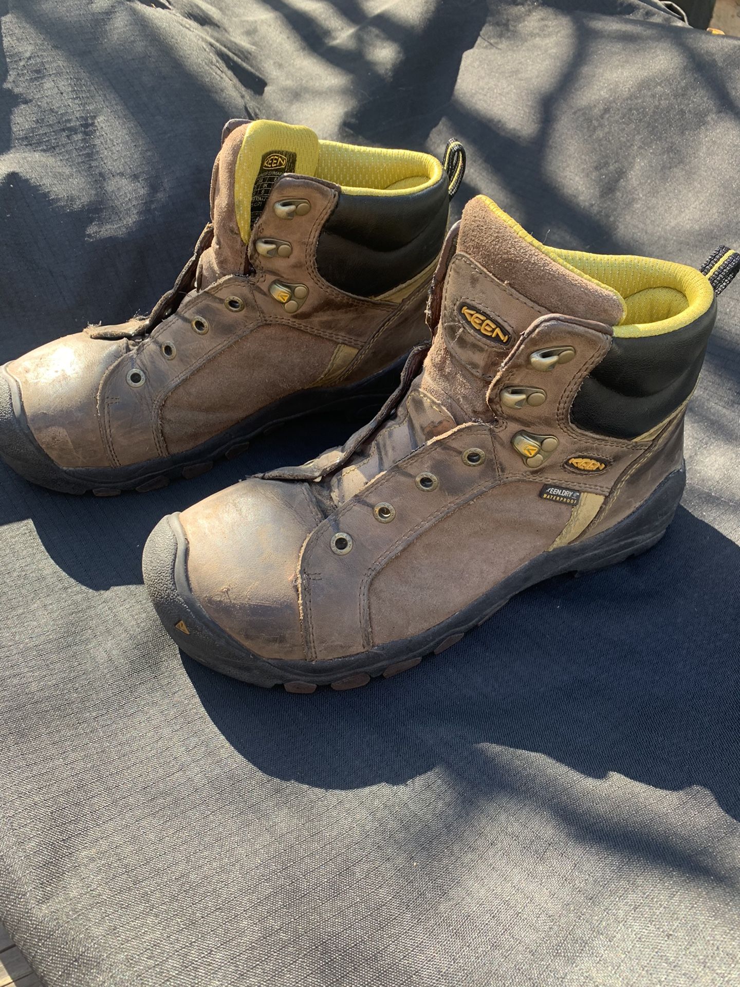 KEEN Steel Toe Work Shoes - Mens US Size 8.5D Brown Black ASTM F2413-11