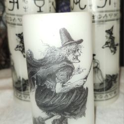 Lot of 3 Battery Operated Halloween Candles Coated in High Quality Unscented Real Parafin Wax