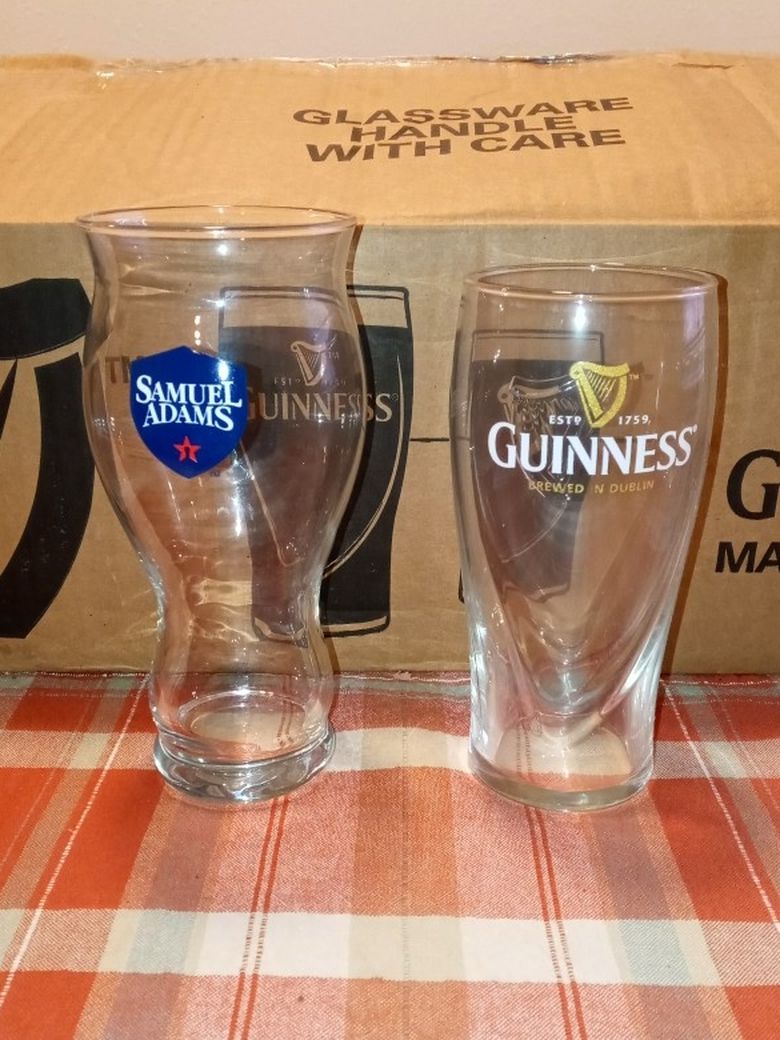 Samuel Adams And Guinness Beer Glasses 2019 Edition Collectible