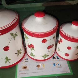 Set Of 3 Counter Jars  Cherry Drsigns