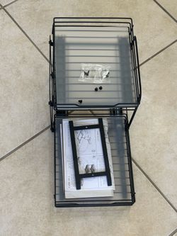 New Spice Rack Organizer Black Metal Pull Out Cabinet Mounted 2 Tier