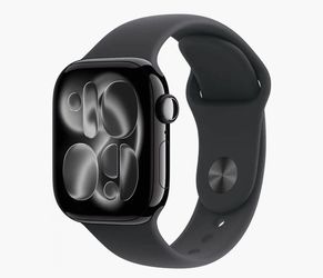 Apple Watch Series 11 (GPS) 42mm Jet Black Aluminum Case with Black Sport Band - M/L - Jet Black - (2025)