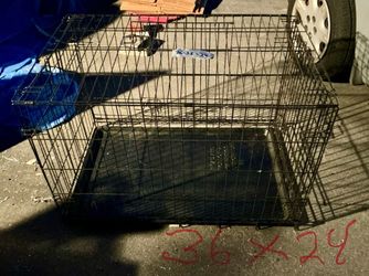 36” metal pet kennel with tray