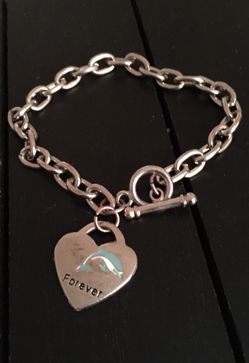 7” Dolphin Heart Charm Bracelet