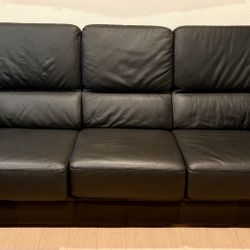Black Pleather Couch Set