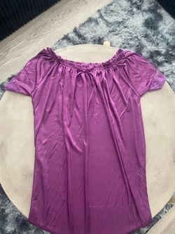 Purple Satin nightgown Lace Sleeves