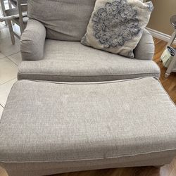 Accent Chair with Ottoman – 2 Pieces (As-Is)