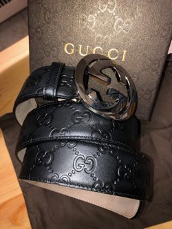 Mens Gucci Belt Monogram Black Shiney GG Interlock Belt Authentic for Sale  in Thornwood, NY - OfferUp