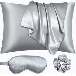 Satin Pillowcase for Hair and Skin, Vegan Silk Pillowcase Set-2 Satin Pillowcases