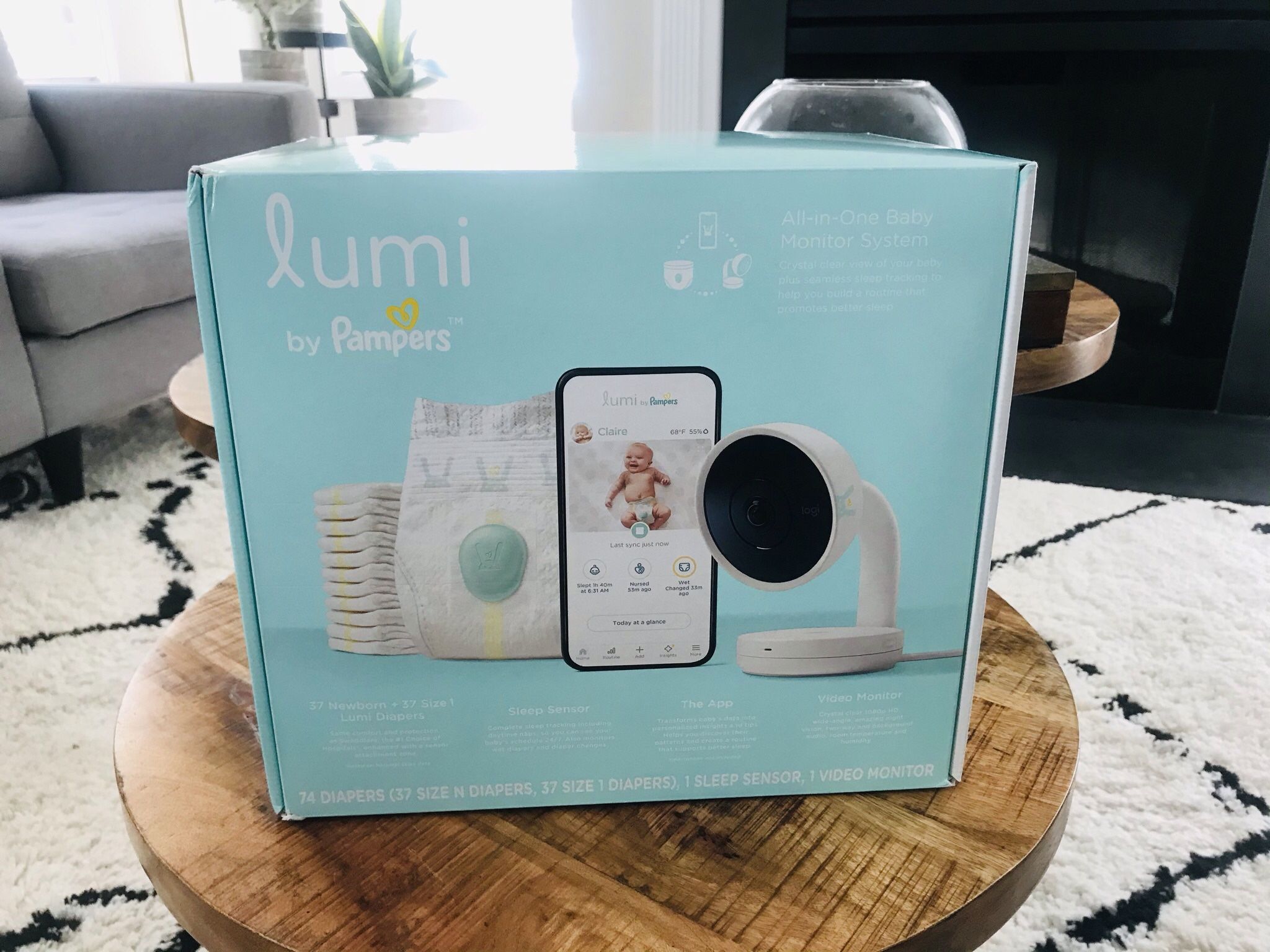 Lumi by Pampers Smart Video Baby Monitor Plus Sleep System All-in-One Bundle