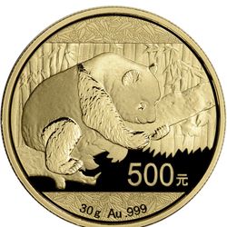 Gold coin China Panda 30 g 500 Yuan