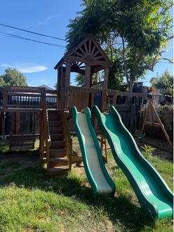 Free playground and trampoline