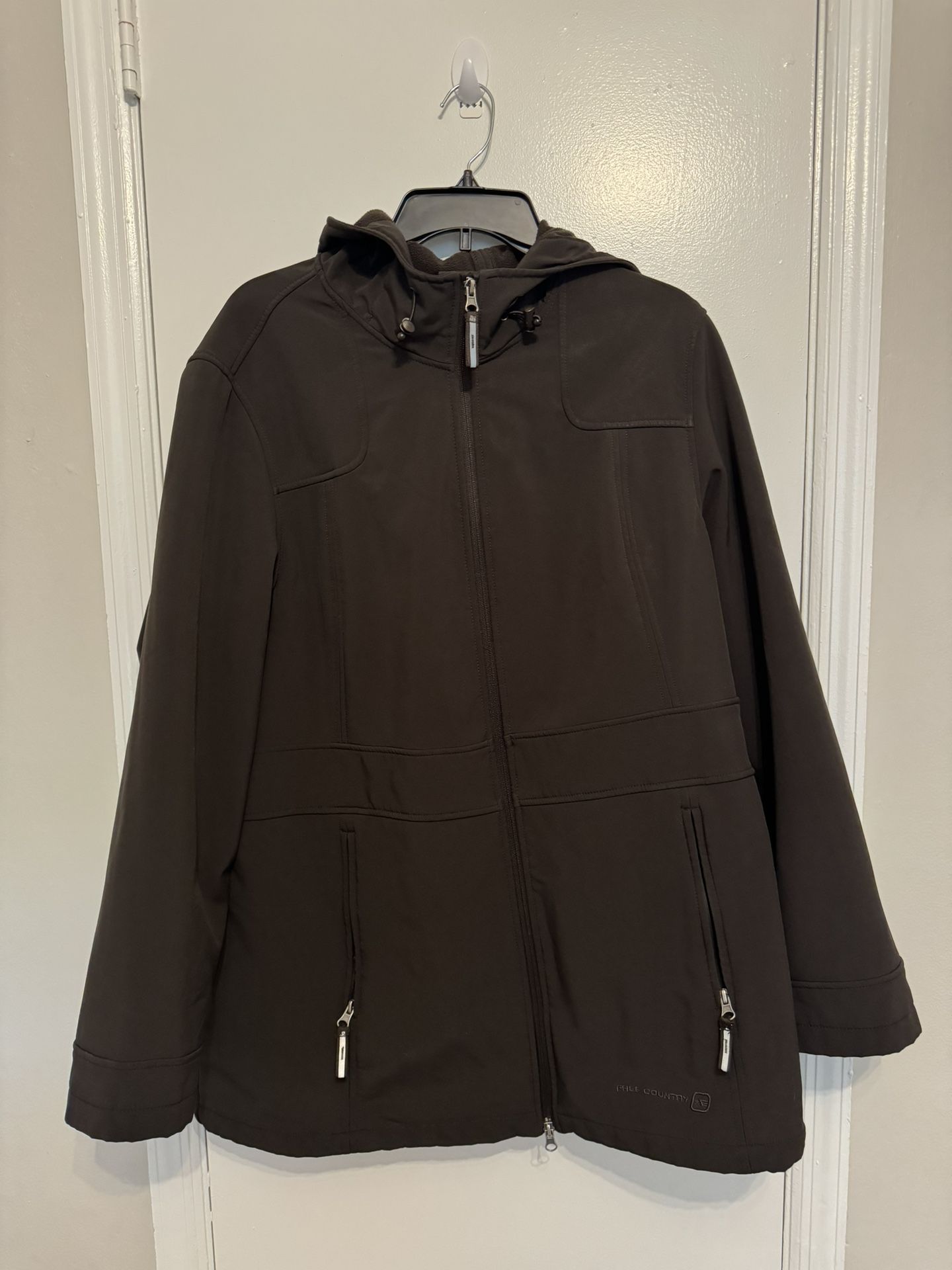 Free Country Brown Hooded Zip Up Jacket Size 1 X