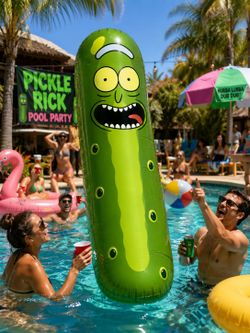 Pickle Rick Inflatable Pool Float