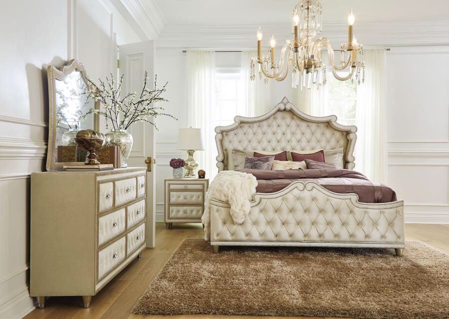 4 Piece Bedroom Set Include Queen Bed, Dresser, Mirror, 1 Nightstand…Optional Chest and sizes can be added