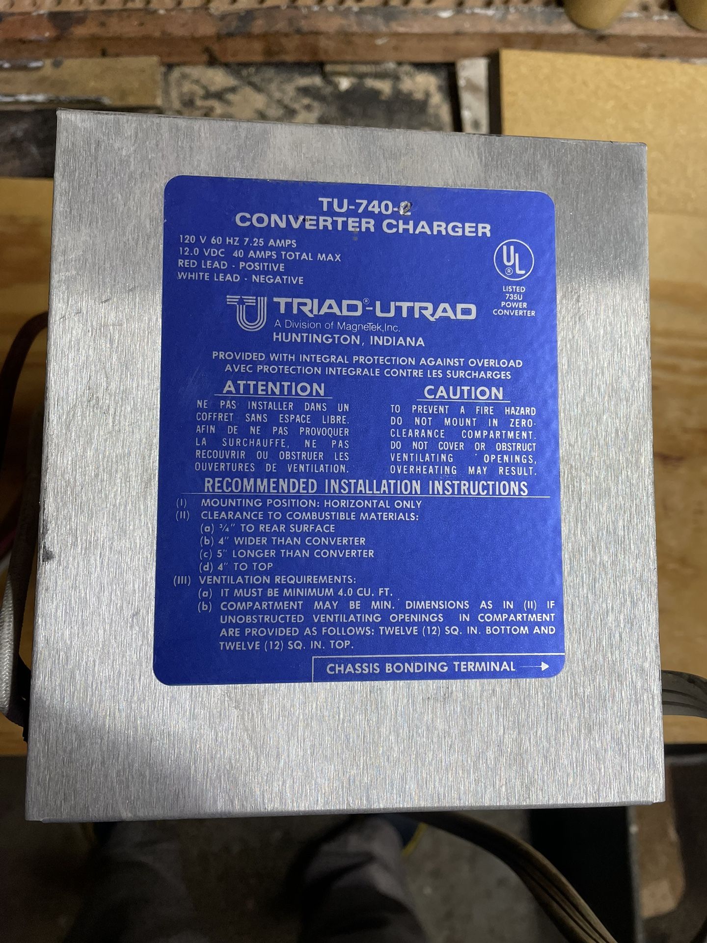 Triad Utrad Converter Charger TU-740-2
