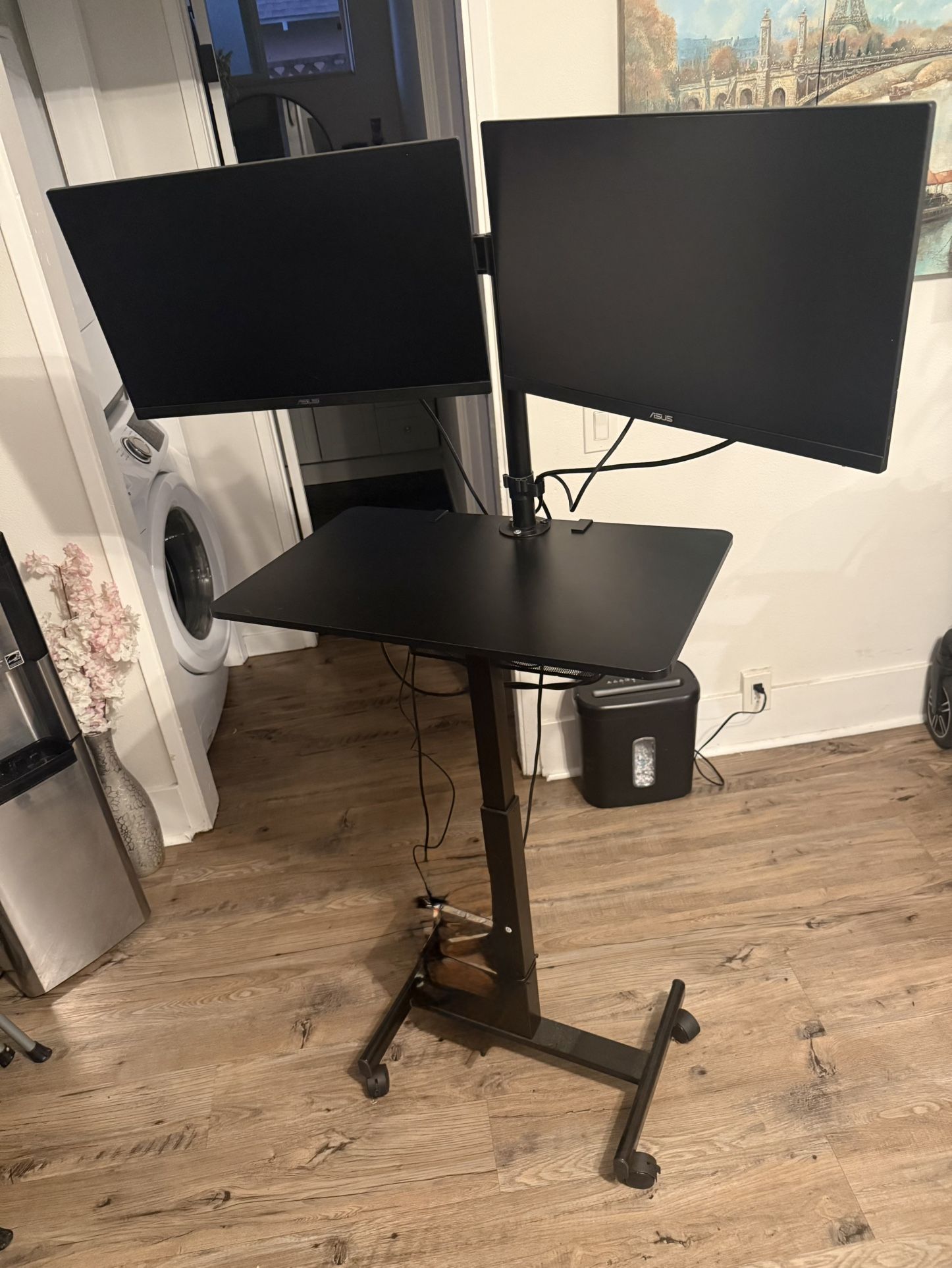Portable Desk With Asus Monitors Mounted