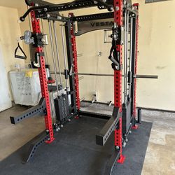 PRO SERIES Ultimate Half Rack Functional Trainer w/Smith Machine Bar | 400lb Stack | Gym Equipment | Fitness | Commercial | Squat Rack